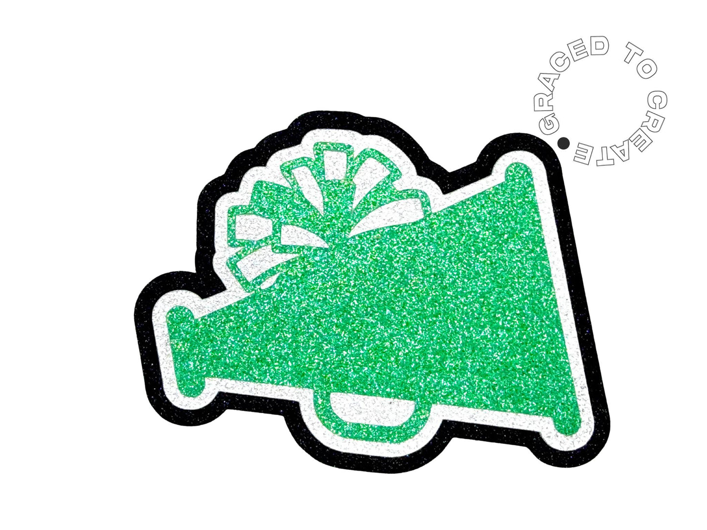 Cheer Megaphone Glitter Cutout