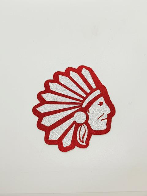 Glitter Indian Mascot Cutout: Homecoming Mum Decoration