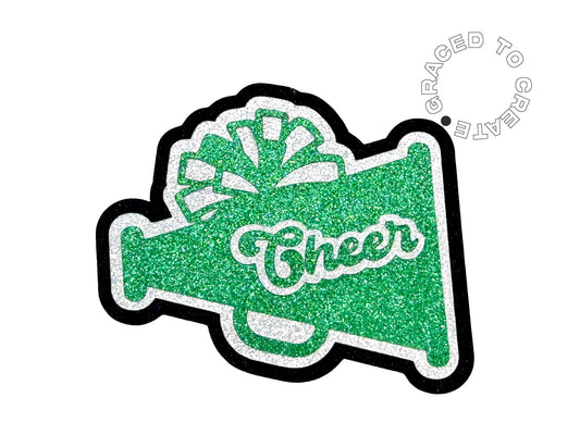 Cheer Megaphone Glitter Cutout