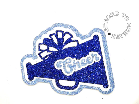 Cheer Megaphone Glitter Cutout