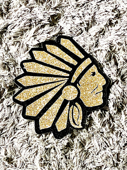 Glitter Indian Mascot Cutout: Homecoming Mum Decoration