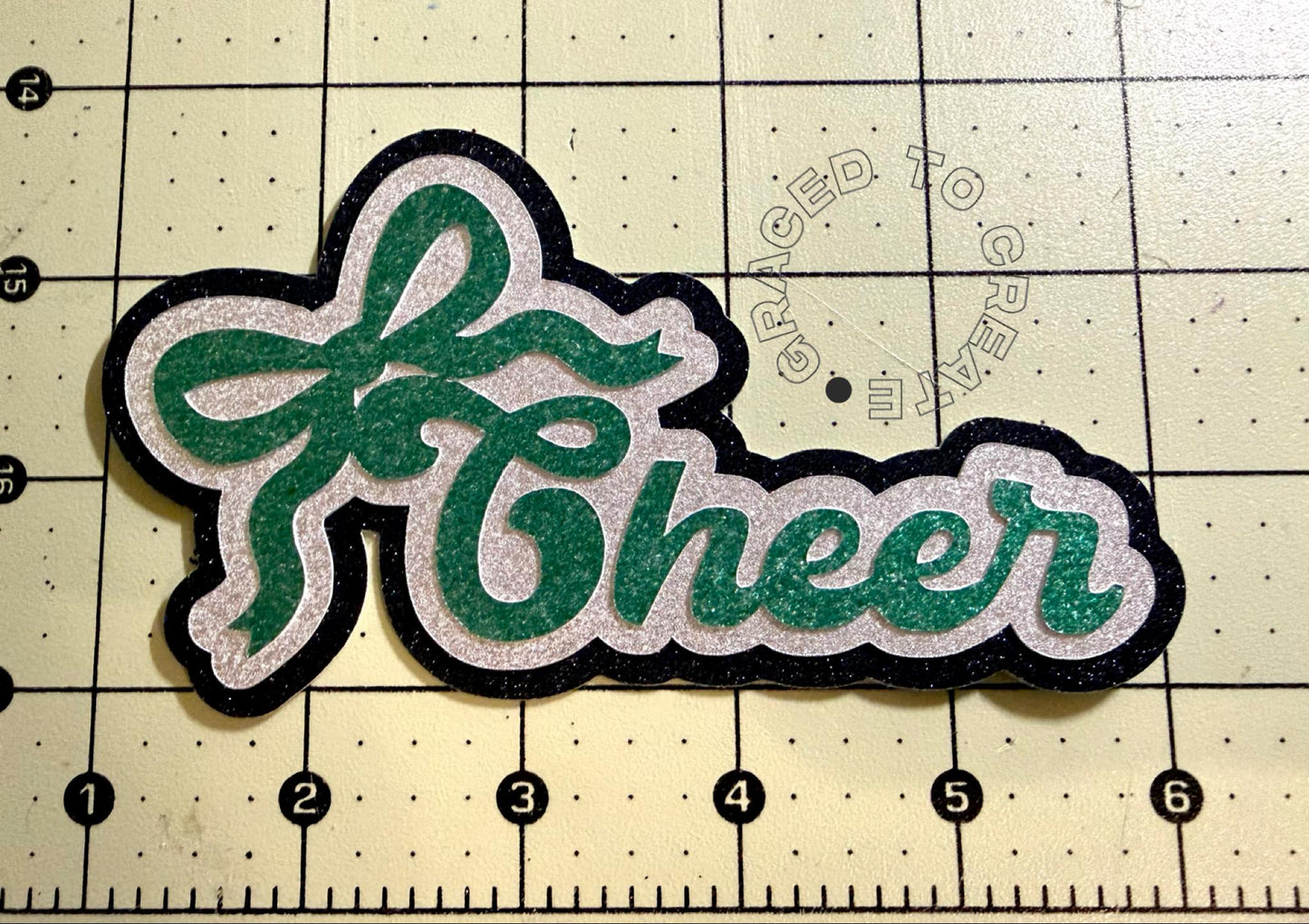 Cheer Glitter Cutout with bow