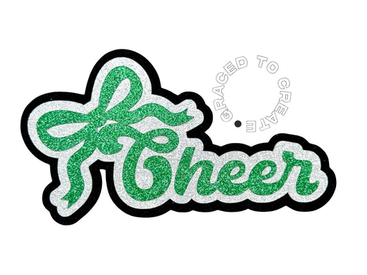 Cheer Glitter Cutout with bow