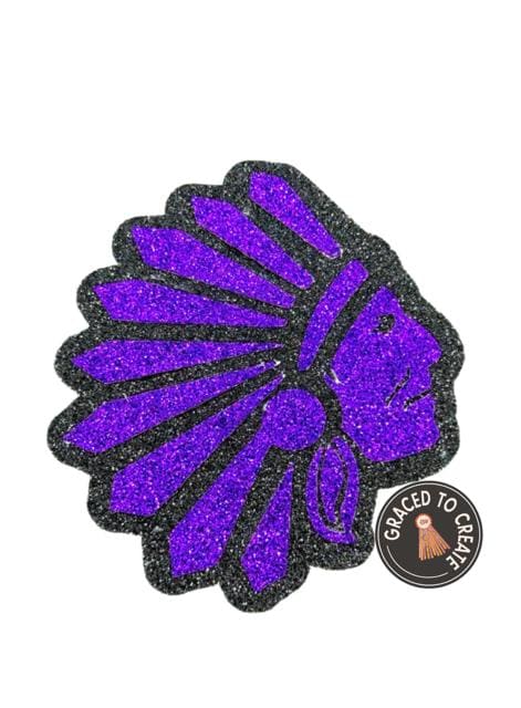 Glitter Indian Mascot Cutout: Homecoming Mum Decoration