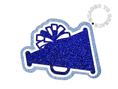 Cheer Megaphone Glitter Cutout
